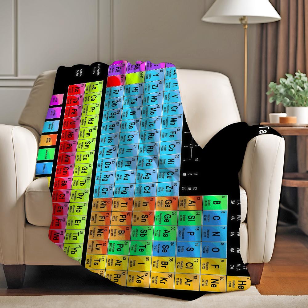 Periodic Table of the Elements Blanket For Sofa Office Bed Plane Travel Sleep Read Relax Camping Soft And Warm