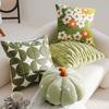 Cute Green Sofa Pillow Floral Cushion Decorative Throw Pillow Cover For Living Room Bed Window Seat Headboard