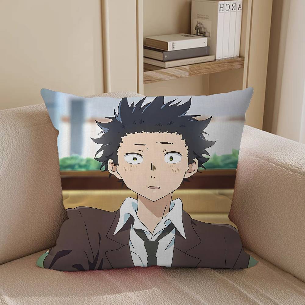 A S-Silent Voice Personalized Pillow Cover Kids Bedroom Wild Party Decor Pillowcase Kid Birthday Shower Gift