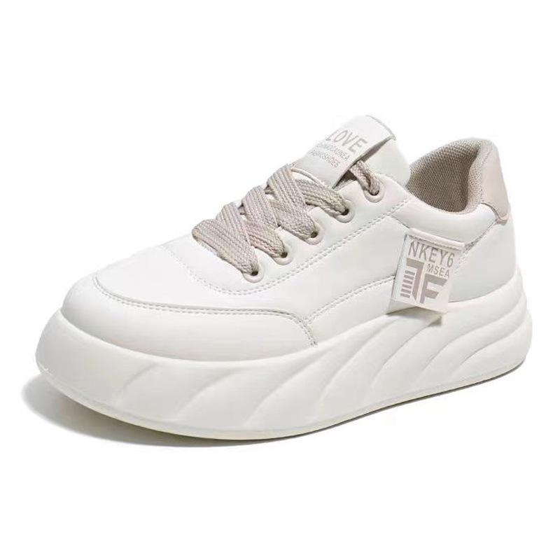 Platform White Shoes Women's New Spring and Autumn Small Sports Board Shoes Students' Platform Casual Pumps