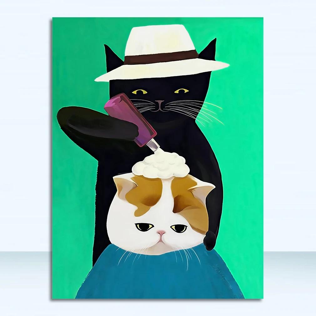 Wall Art Pictures For Living Room Kid's Bedroom Nursery Cuadros Home Decor Cartoon Cat Posters And Prints Canvas Oil Painting