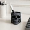 Desktop Organizer for Gaming Table Skull Shape Pen Holder, Large Capacity Organizer, Matte Gothic Style Gift Him Finish PLA Storage Cup Pens