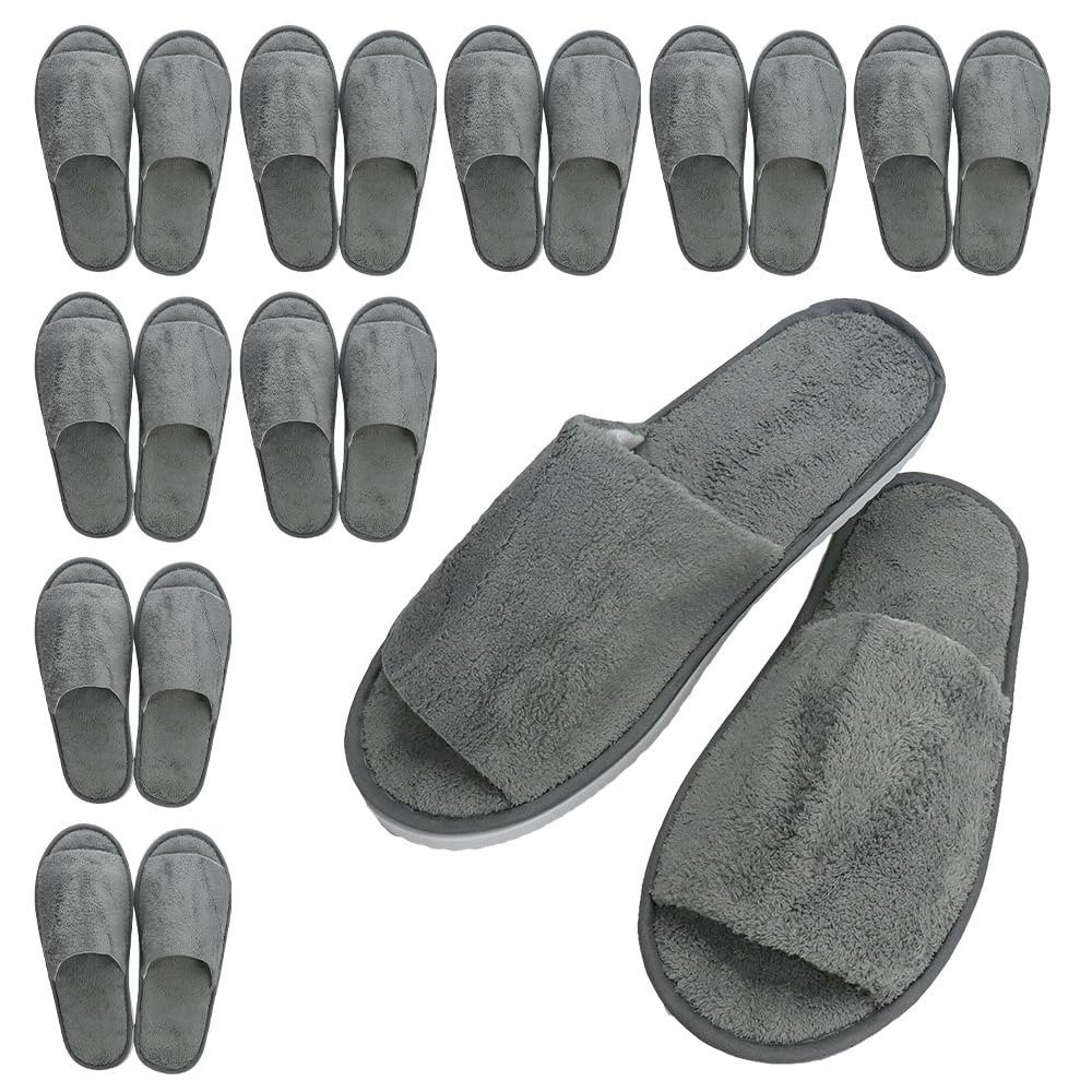 

Пушистая передняя часть для путешествий и набор из 10 японских тапочек одного размера, подходящих для тапочек, обуви, с открытым носком, унисекс, для гостей, (серый, размеры, взрослый, алфавит, все) серый