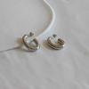 _JJ58 Surgical Steel Silver Simple Hoop Earrings