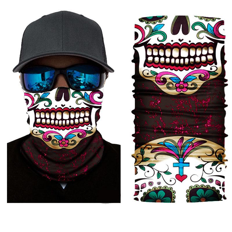 Xunhui Skull Sports Neck Warmer: Seamless Outdoor Cycling Face Mask & Sun Protection Headscarf