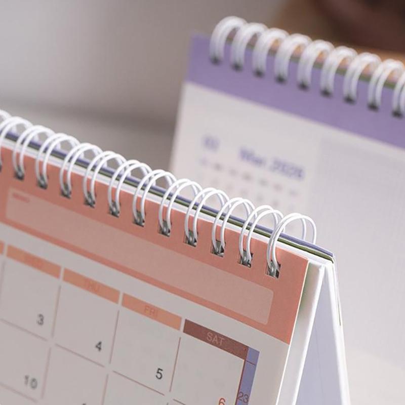 2026 English Version Calendar Gradient Desk Calendar Creative Coil Calendar Planner Desktop Decoration Office Stationery