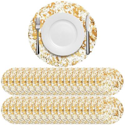 Einweg-Runde Platzsets mit Goldfolie - Feiertags-Esstischdekoration