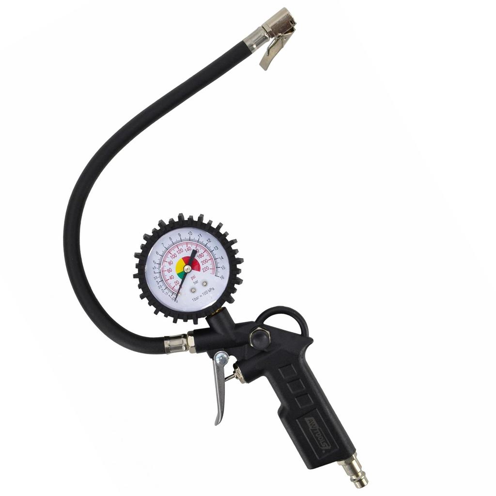 AW Tools Aluminium-Reifenfüllpistole mit Manometer