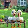 Cute Ducks Garden Stake, 2D Acrylic Rooster Decoration, Farmhouse Yard Art Stake, Outdoor Duck Welcome Sign for Lawn Flower Bed