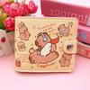 New Capybara Coin Purse with Buttons Cartoon Card Holder PU Leather Short Wallet Women Girls