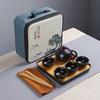 Travel tea set, Dingyao Kung Fu ceramics, one pot and four cups