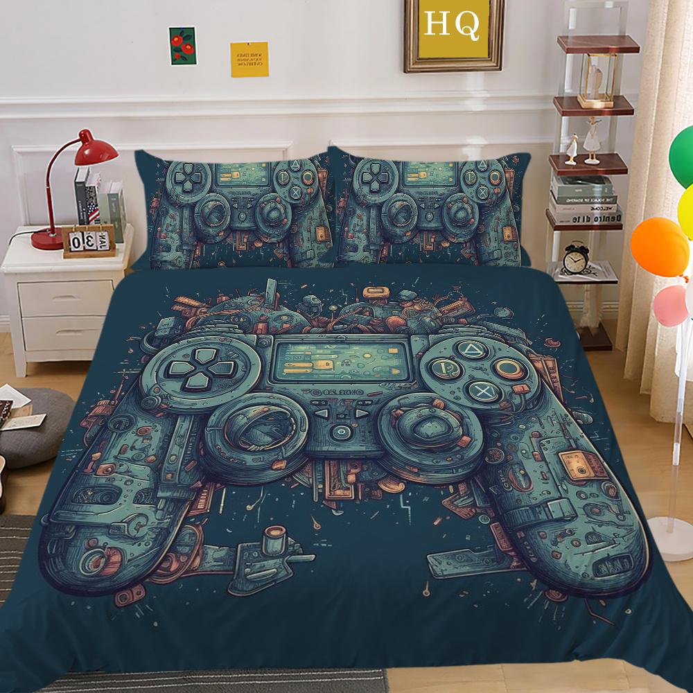 Männer Kühlen Bett Sets Spiel Griff Gedruckt Bettwäsche Abdeckung Anzug Polyester Kissen König Größe Bettdecke Luxus Hause Bettwäsche