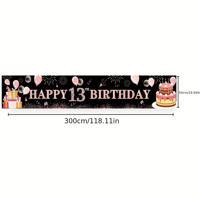 

1pc Rose Gold Birthday Courtyard Banner Party Decoration Background Cloth Outdoor Atmosphere Decoration Flag чёрный