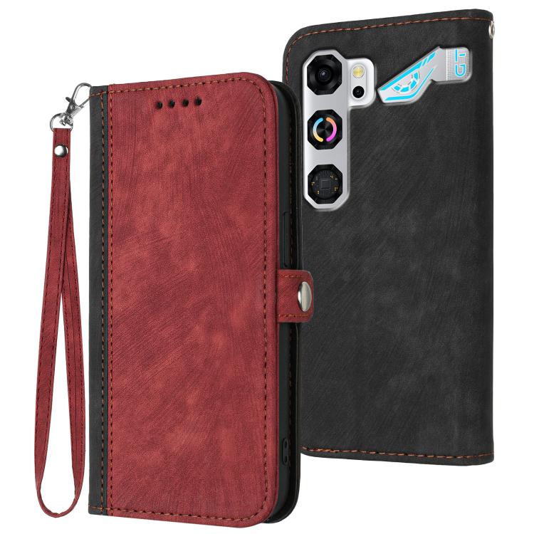 Side Buckle Double Fold Hand Strap Leather Phone Case