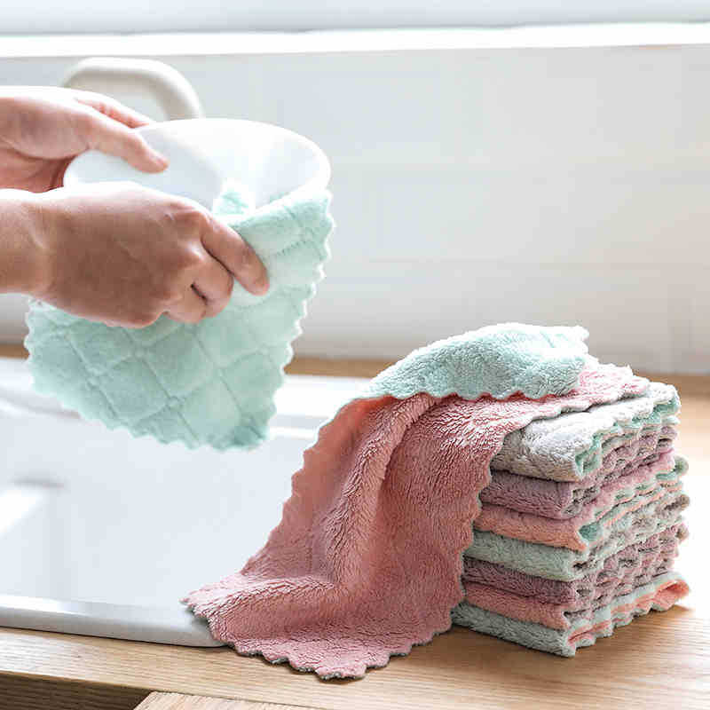 Super Absorbent Microfiber Kitchen Dish Cloth High-efficiency Tableware Household Cleaning Towel Kitchen Tools