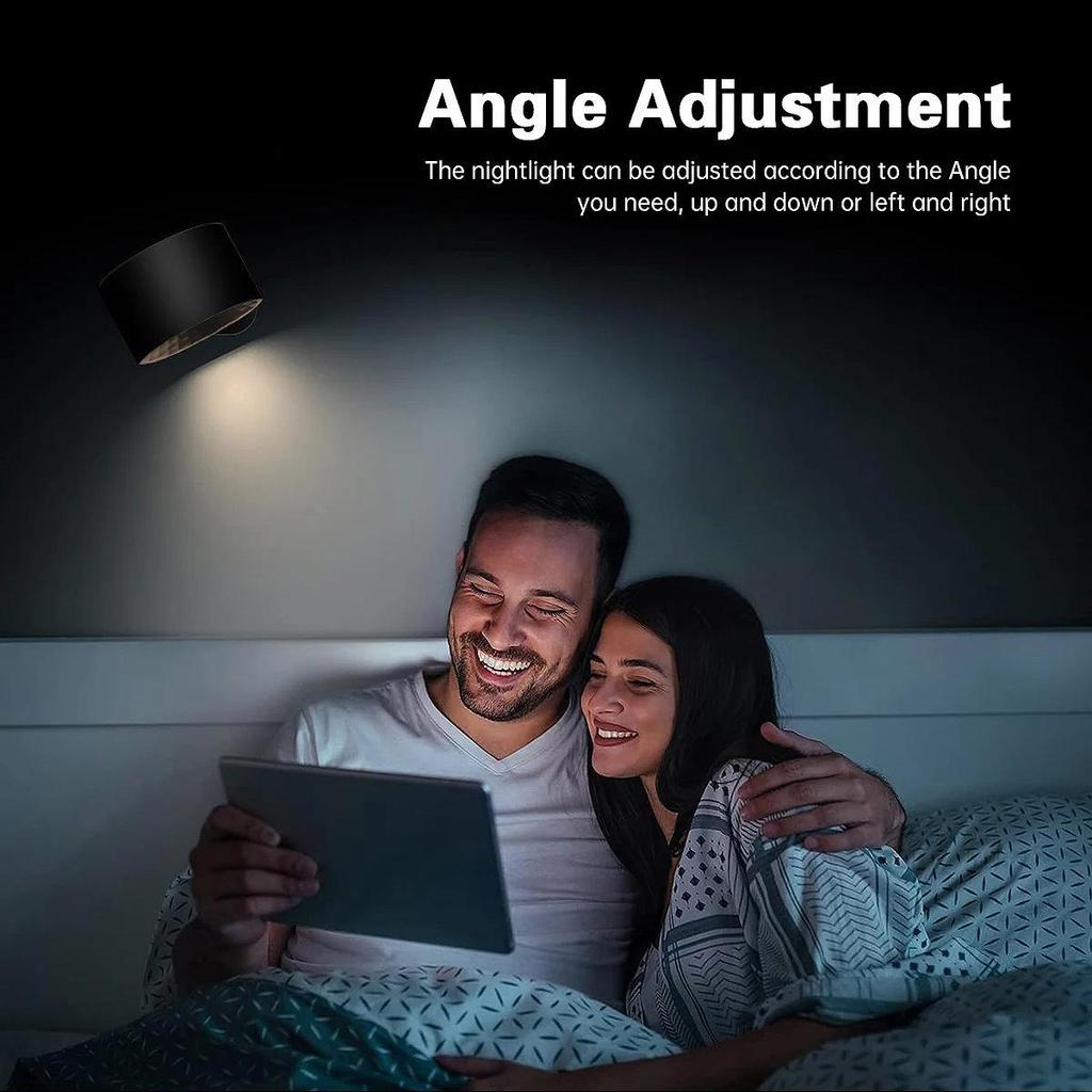 Kinkiety LED Montowane do Czytania z Pilotem Kinkiety Lampa z 3 Temperaturami Barwowymi Magnetyczny Obrotowy 360° Bezprzewodowy do Domu Żarówka