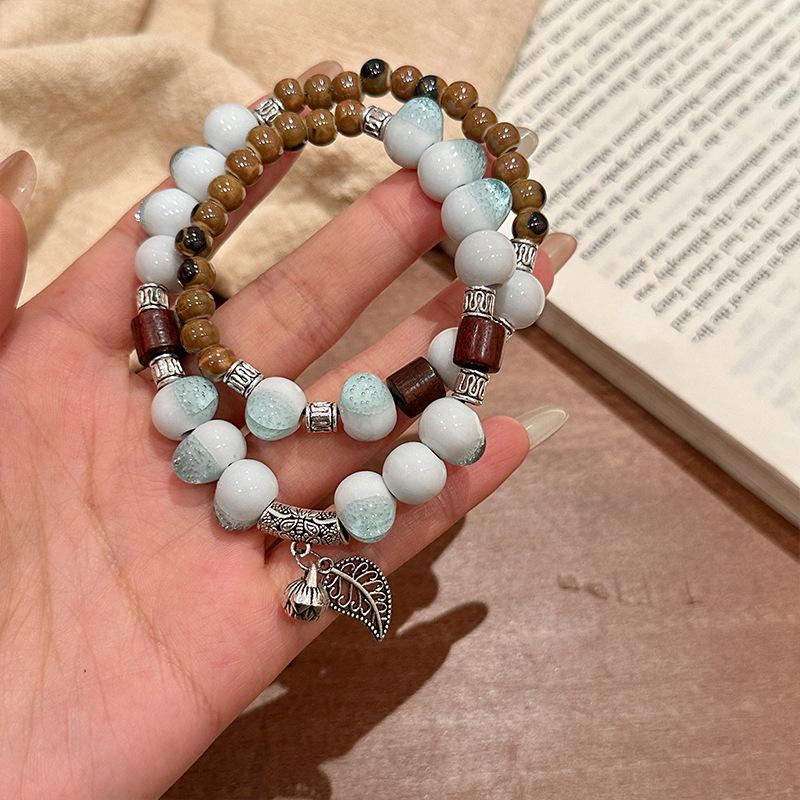 Ceramic Bracelet Chinese Retro Beaded Bracelet Boho Style Fashion Accessories