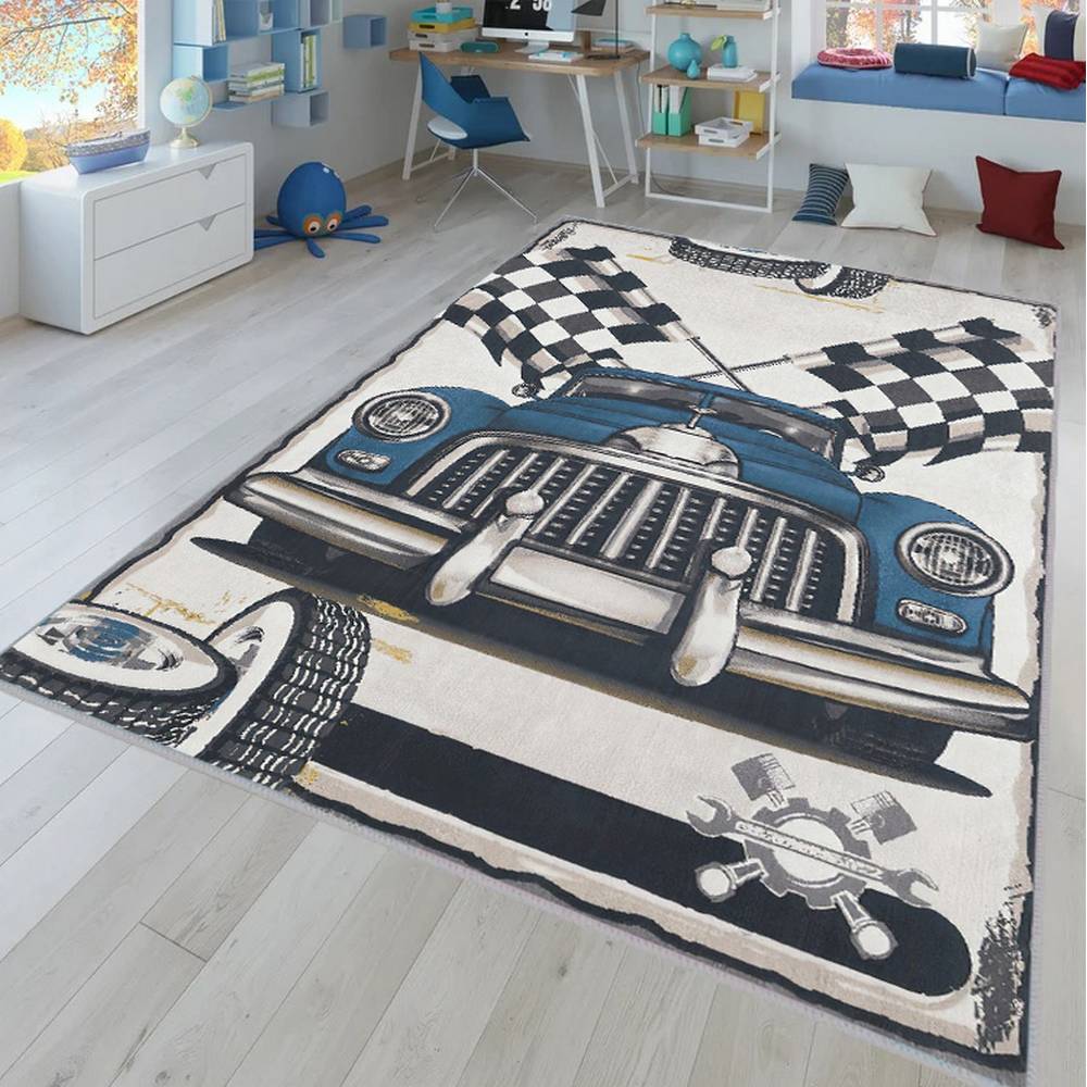 

Rovigo Home Washable Printed Carpet RGHM4062 80X150 синий
