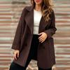 Women's Double-Breasted Long Sleeve Coat Loose Fit Winter Fall Fashion Outerwear