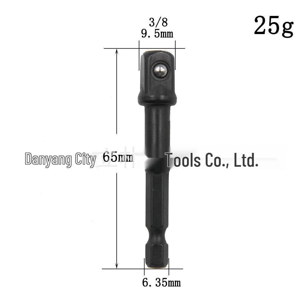 8-Piece Black Hexagonal Handle Electric Screwdriver Set with 3-Piece Steel Ball and Rivet Rod Conversion Sleeves