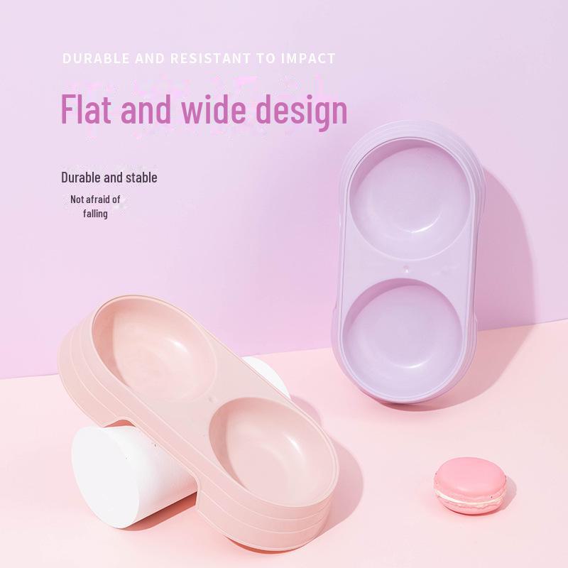 Cross-Border Double Cat Bowl: High-Legged Plastic Pet Bowl for Food & Water