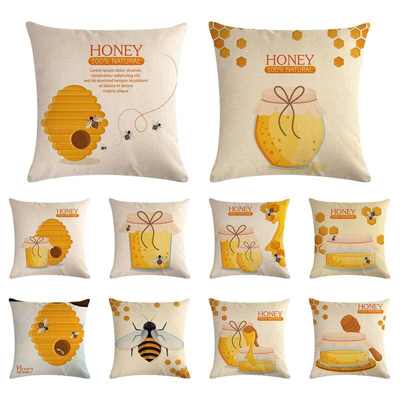 Nunubee Cotton Linen Cushion Cover 18X18 Pillowcase Throw Pillow Case Sofa Decoration Feather 1