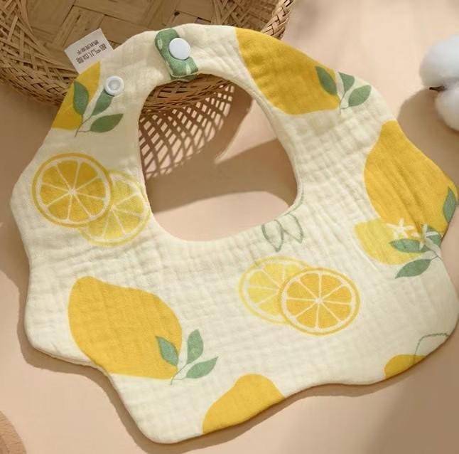 Cross-Border Six-Layer Cotton Crepe Baby Drool Bib - Pure Cotton Crinkled Gauze Marshmallow Bib