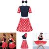 Elegante Costume Sexy da Donna Adulta con Personaggio Minnie Mouse a Pois per Halloween