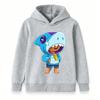 Kids Boys Girls Cartoon Shark Hoodie Cute Animal Cosplay Pullover Casual Lightweight Long Sleeve Sweatshirt for Toddlers