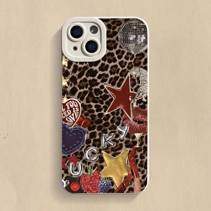 Cheetah Vintage Leopard Star Pattern Phone Case For iPhone 17 16 15 14 13 12 11 Pro Max Plus Mini 17 Air 16E XS X XR Soft Cover