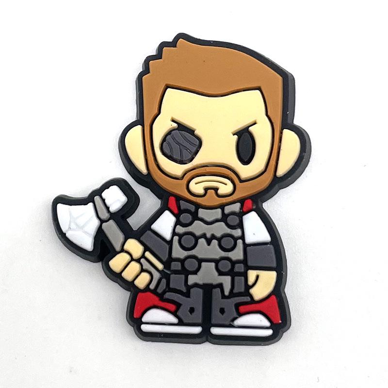 Marvel Series Croc Shoe Charms: Removable PVC Buckles for Holey Shoes