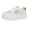 Summer Lace Mesh Breathable Leather Little White Shoes Soft Sole Women's Shoes New Casual Sports Shoes Thick Baseplate Shoes