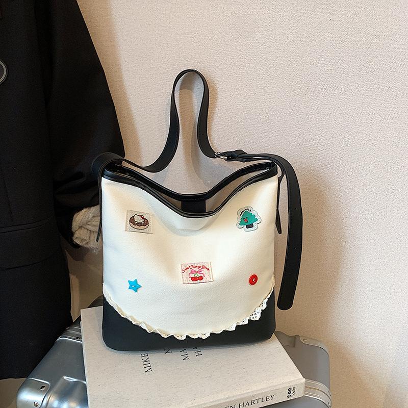 Fashion Shoulder Bag New Portable Leisure Bag Commuter College Student Class Tote Bag Girls