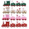 Christmas Train Ornament Bright Color Adorable Sturdy Smooth Surface Crafts Children's Day Gift Plastic Baking Cake Decoration Tabletop Train