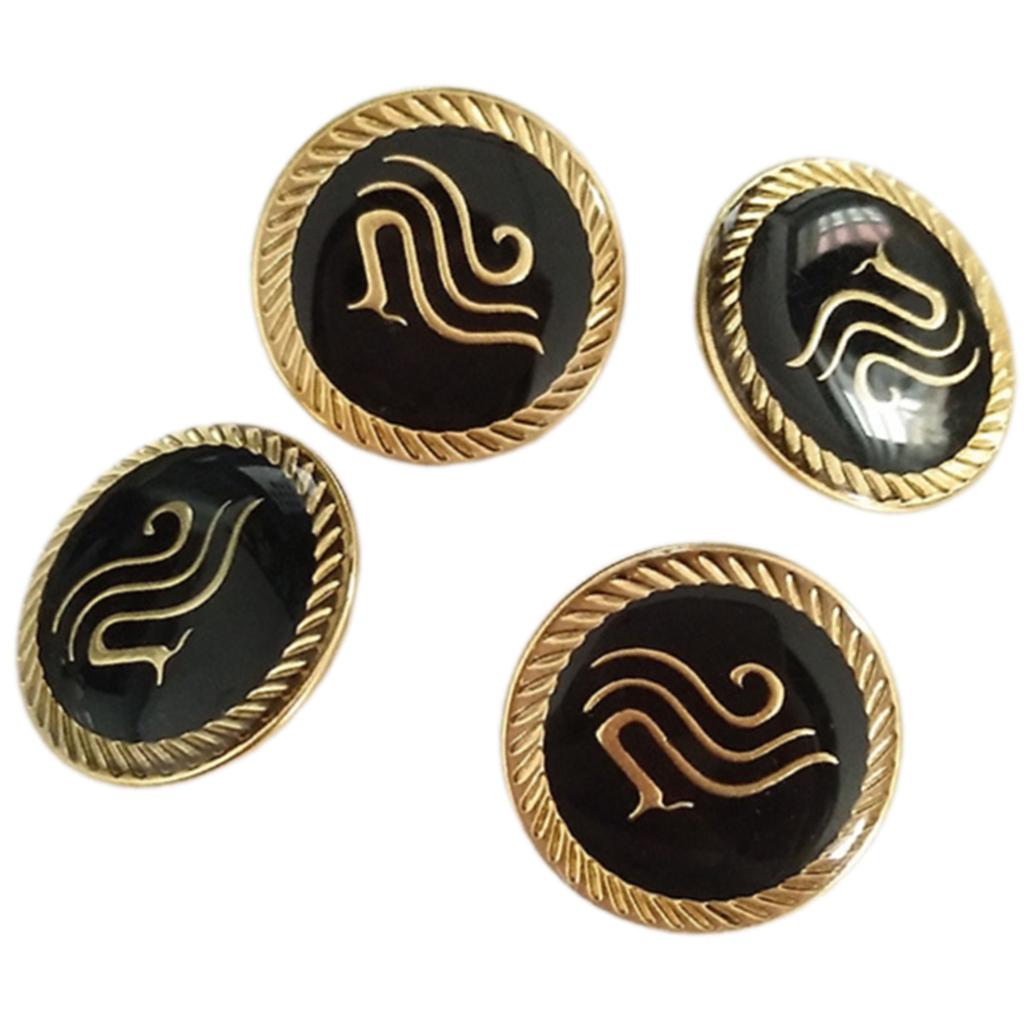 4 Pcs Alloy Buttons Uniform Buttons Dress Buttons Jackets Pants Buttons Sewing Buttons Craft Buttons for Uniforms