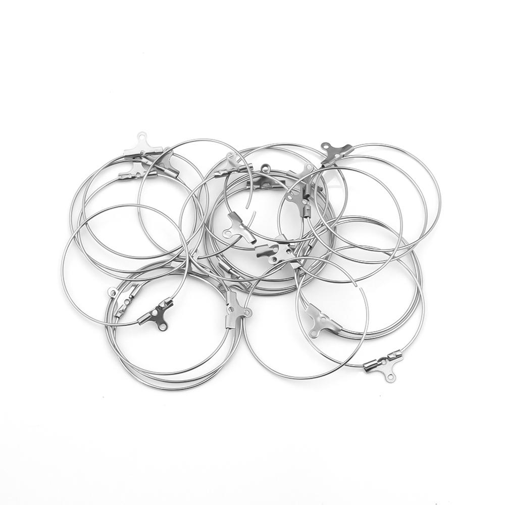 10-20Pcs Stainless Steel Big Circle Ear Wire Earrings 20/25/30/35/40mm Hoop Earring Hooks Connector DIY Earrings Jewelry Making