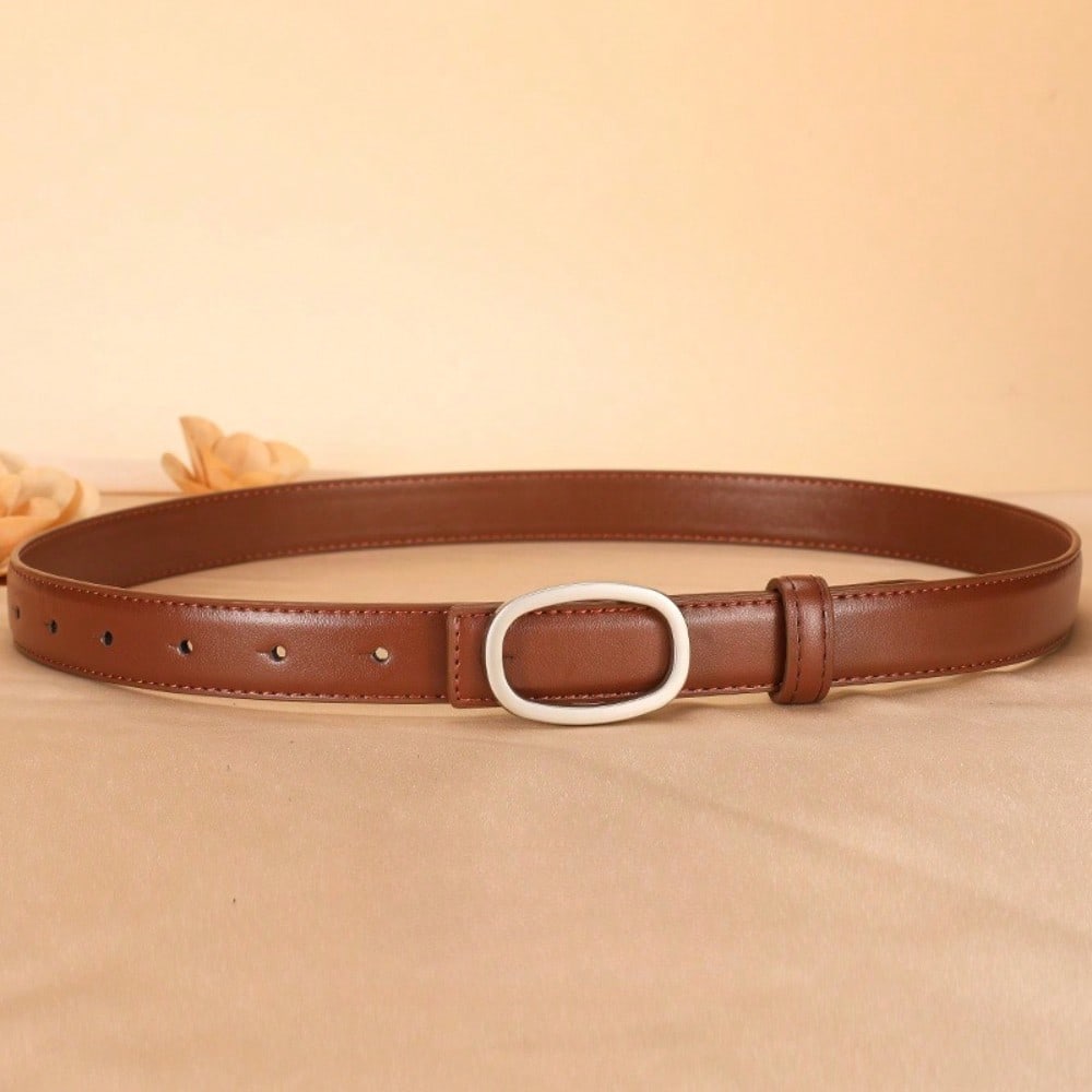 New Women's Thin Plate Buckle Belt, Jeans Belt, Women's Versatile Belt