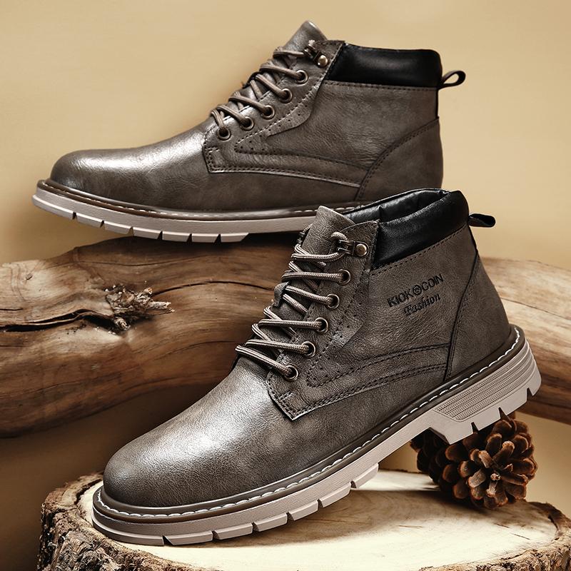Spring Autumn Classic Outdoor Men Boots Non Slip Comfortable Big Size Men'S Shoes Casual Leather Basic Boots Brand Fashion Shoe
