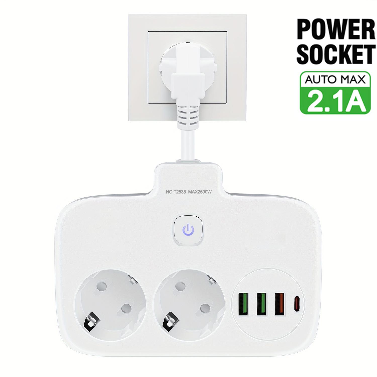 

EU KR Plug Power Strip AC Outlets Multitap Electrical Wall Socket Extension Cord With USB C Ports Fast Charging Network Filter EU Plug