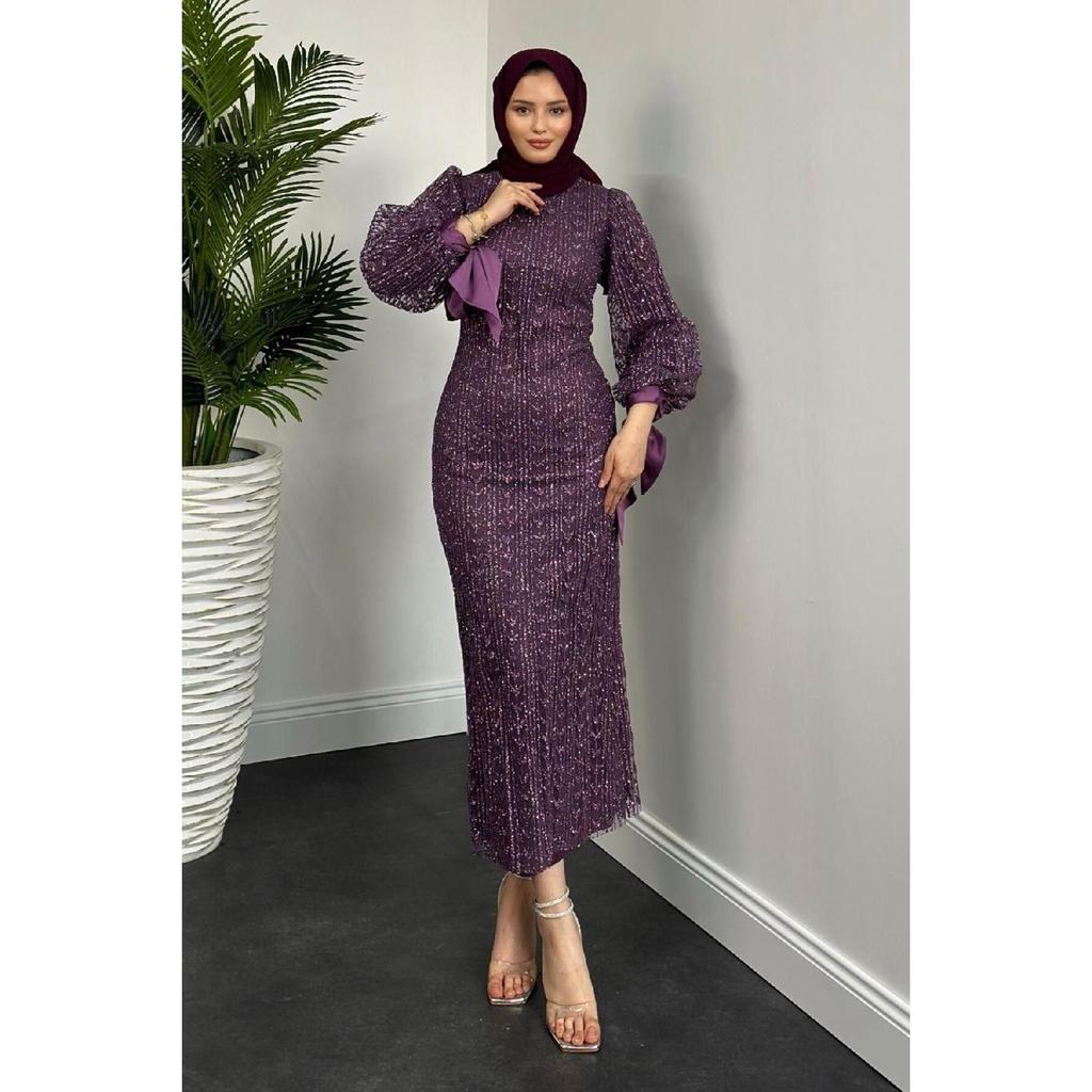 Rochie de Seara Didem Glitter Pencil Neagra