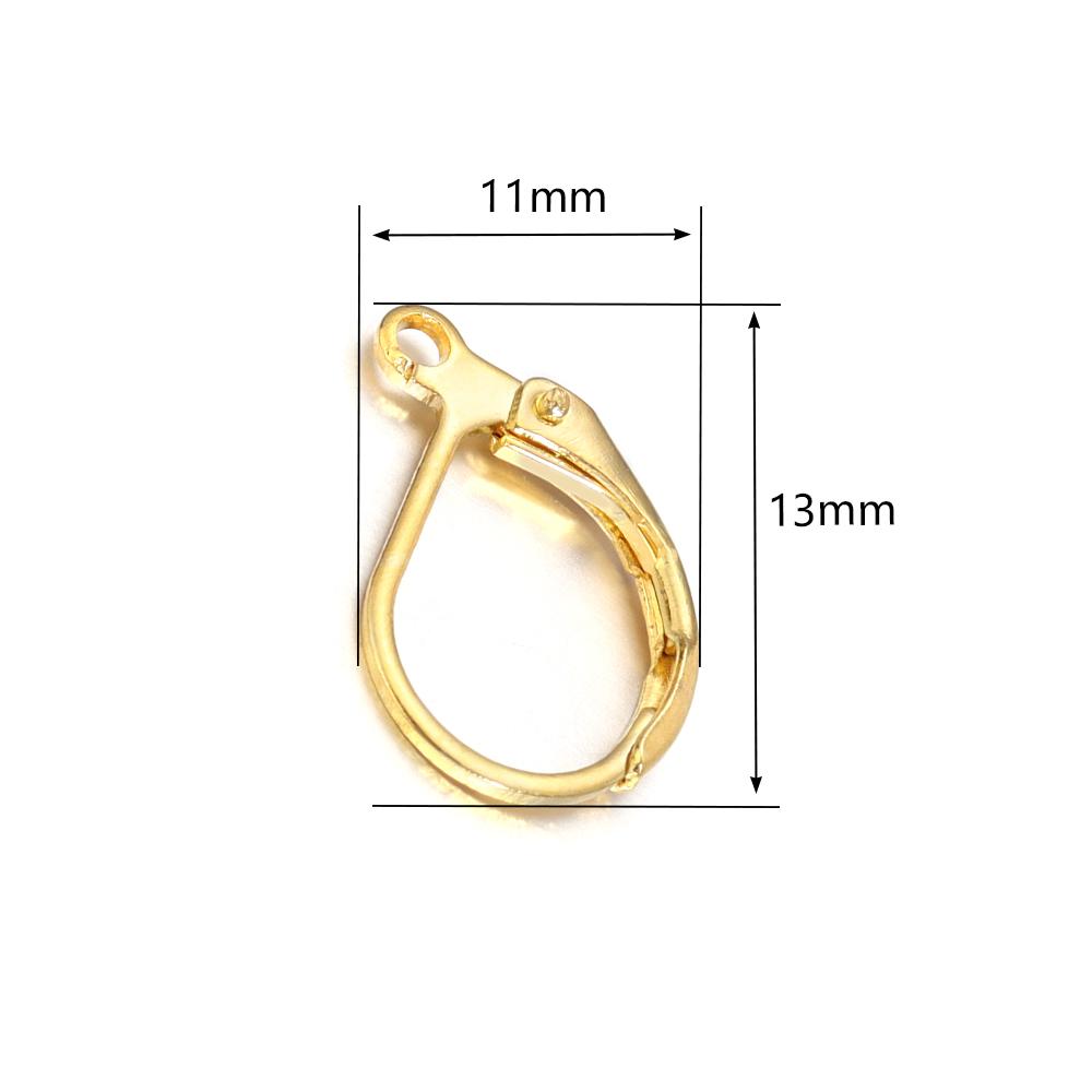 50pcs/lot D Shape Earring Hooks French Lever Back Earwire Alloy Earrings Clasps For Jewelry Making Findings DIY Accessories