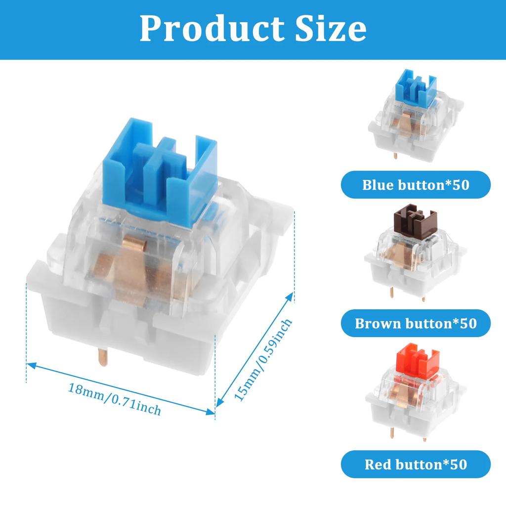 150 Pieces Keyboard Replacement Parts Compatible for Cherry MX Gateron Mechanical Keyboard LED Switches 3Pin Durable Waterproof
