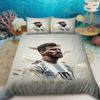 Duvet Cover Fashion Football Messi Printing Bedding Set Duvet Cover Comforter Bed Youth Kids Girl Boys Luxury Birthday Gift