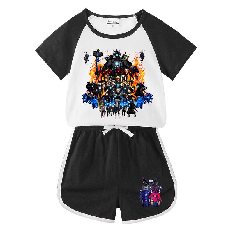 2026 Kids' Summer Outfit: Boys & Girls Short Sleeve T-shirt and Shorts - Casual Sports Two-Piece Set