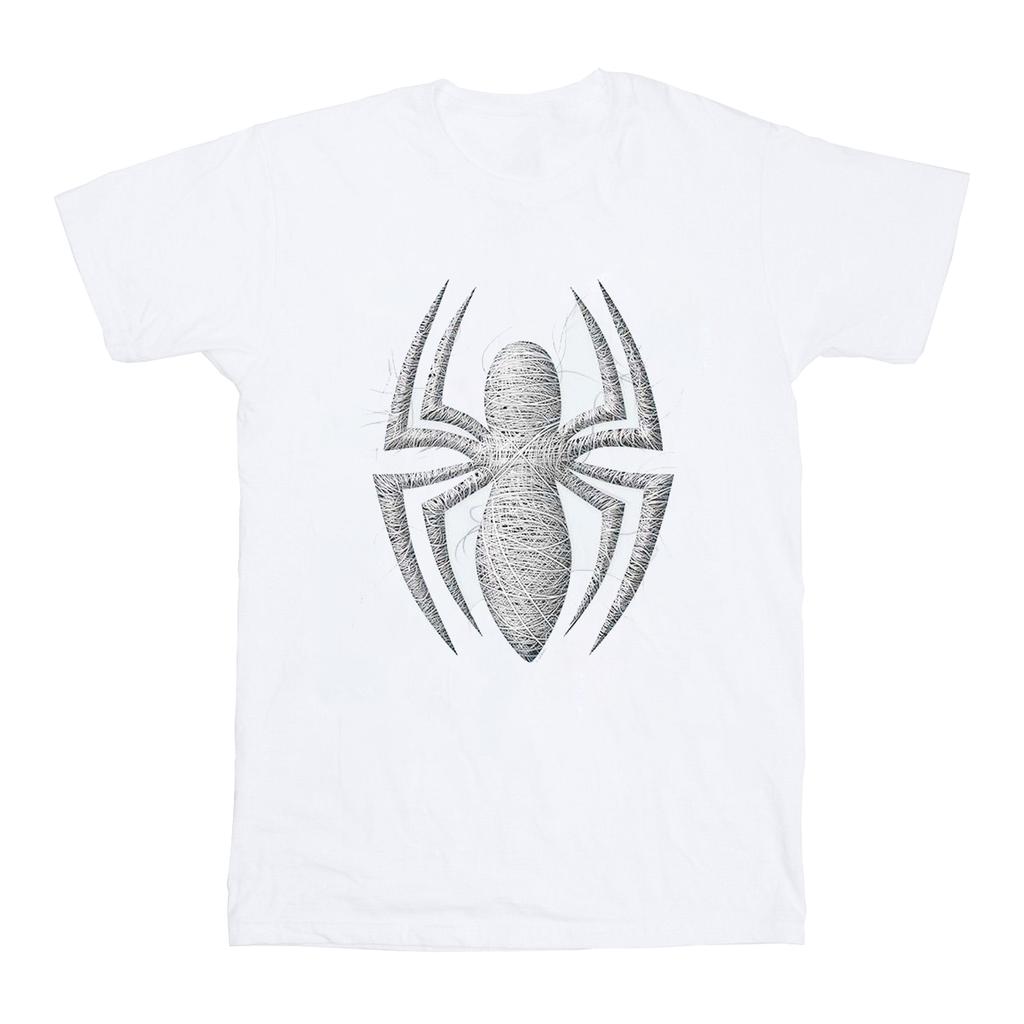 Marvel Mens Spider-Man Web Logo T-Shirt