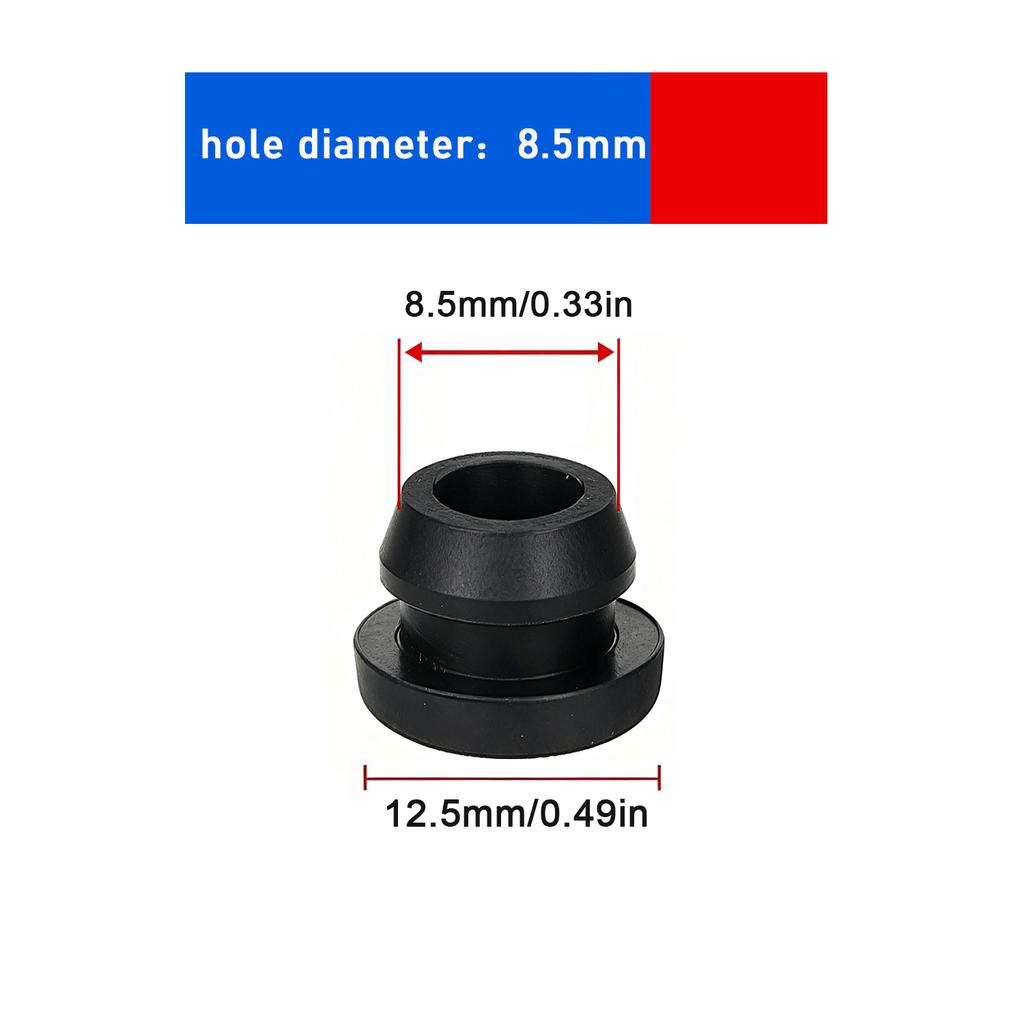 5 Stück 2,5-15mm Schwarz Konisch Aufschnappbar Silikonkautschuk T-Typ Stopfen Blindkappen Rohreinsätze Stopfen Beweis Hohe Temperatur