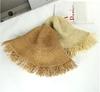 Women's Korean-Style Wide Brim Frayed Straw Hat - Breathable Summer Sun Protection