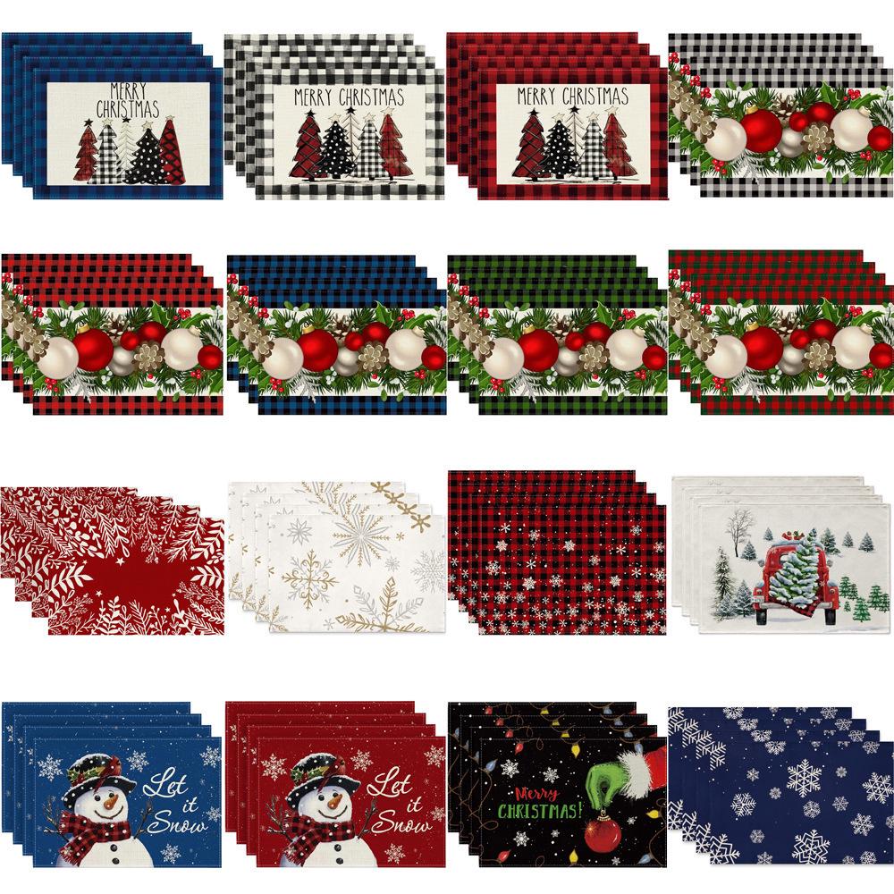 Christmas Placemat Set with Plate & Cup Insulation - Holiday Decorative Table Mats