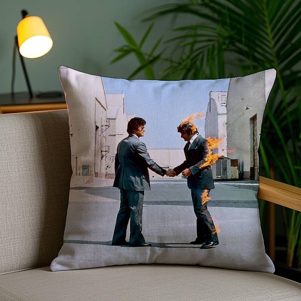 Band P-PinK FloydE Kissenbezug Sofa Kurzer Plüsch Beidseitiger HD-Druck Zimmer Zuhause Büro Geschenk Kissenbezug