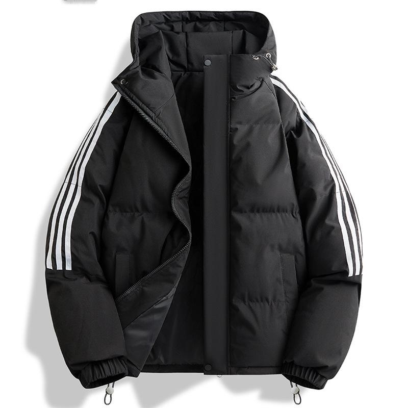 

Зимовий новий парний трисмуговий бавовняний одяг спортивний дозвілля молодіжний популярний з капюшоном вуличний потовщений бавовняний піджак 4XL